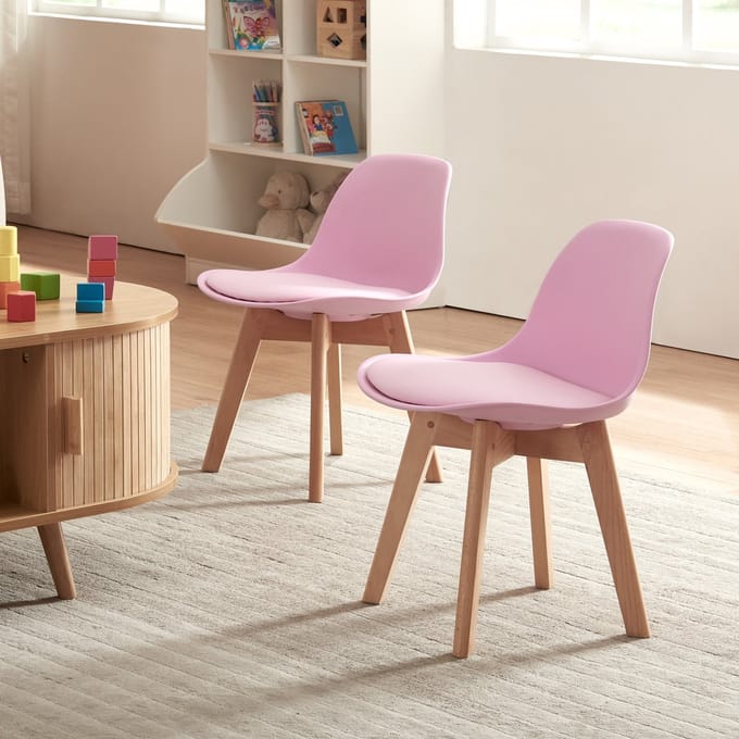 Kinderstoel Elvdal 56x38x33 cm set van 2 roze [en.casa]