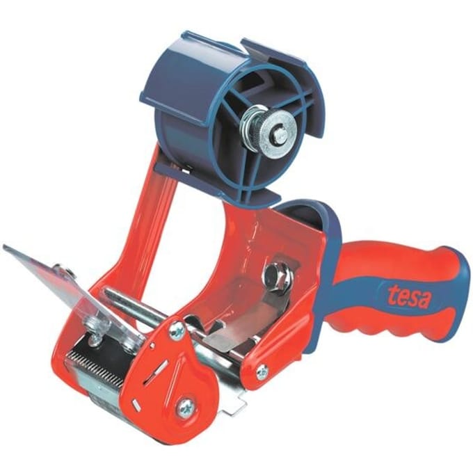 tesa Tapedispenser ACK® COMFORT 6400 Rood, Blauw Rolbreedte (max.): 50 mm Rollengte (max.) 66 m Verstelbaar, Met reminrichting