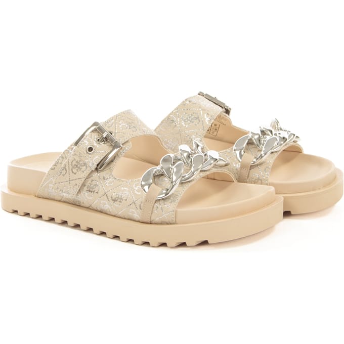 Sandalen Guess beige Fatema Logo 4G 38 white