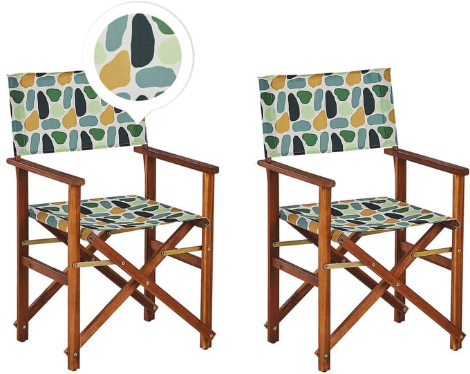 CINE - Tuinstoel set van 2 - Donkerbruin/Abstract - Polyester