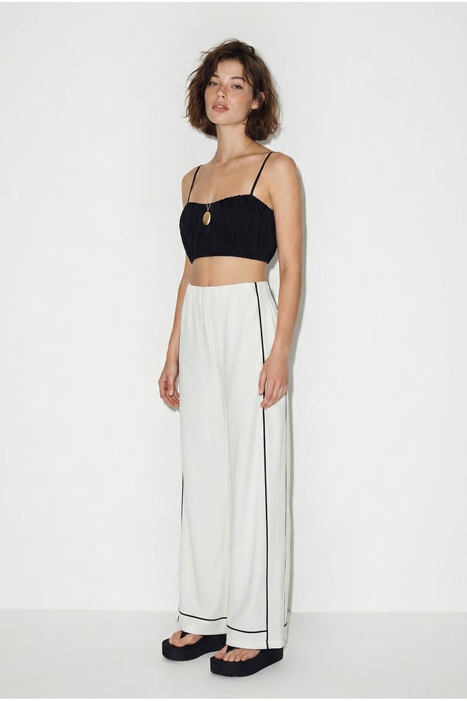 Dames Hoge Taille Wijde Jersey Broek