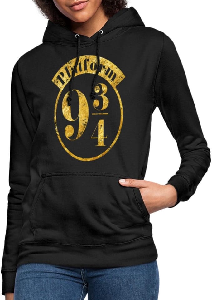 Harry Potter Perron 9 3/4 Faux Gouden Textuur Hoodie Dames
