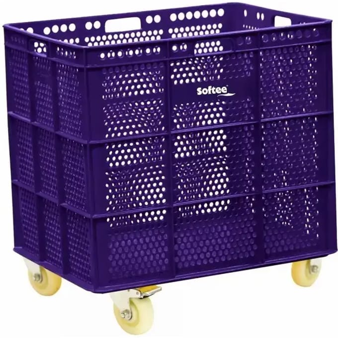 Softee Pu Mand Met Wielen Paars 47.5x53.5x62 cm