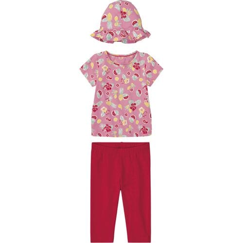 LUPILU Kinder set, 3-delig (Roze/Rood, 122/128)