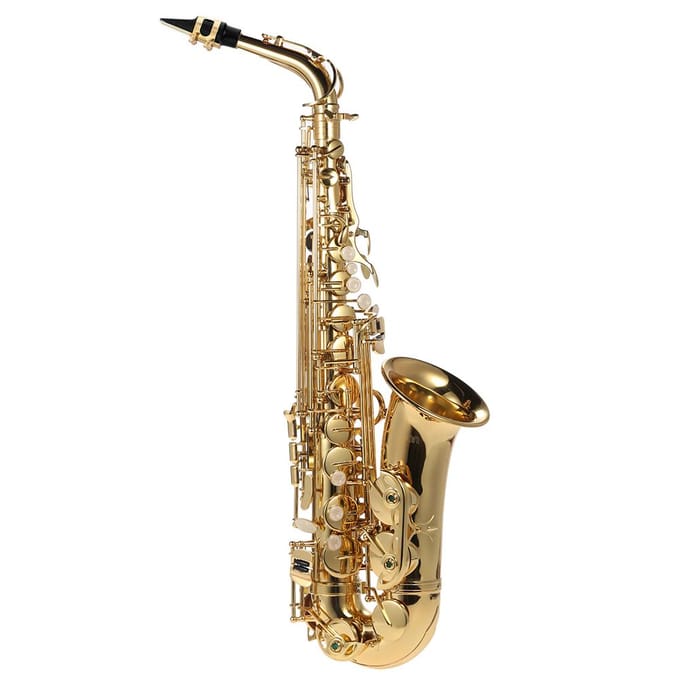 ammoon Eb Altsaxofoon Messing Gelakt Goud E Flat Sax 802 Sleuteltype Houtblazersinstrument met brown