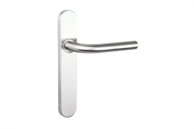 Lavuzo deurkruk Oristano RVS met afgerond schild | Per set | Deurklink met schild