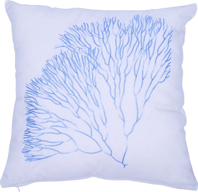 Coral kussen blauw wit 45x45cm