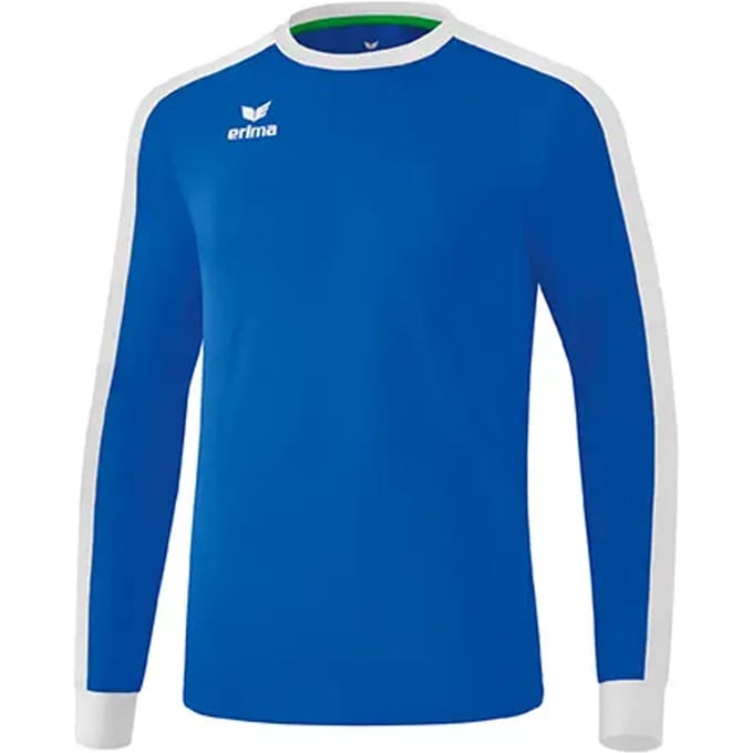 Erima Retro Star Voetbalshirt Lange Mouw Kinderen - Wit / New Royal | Maat: 128