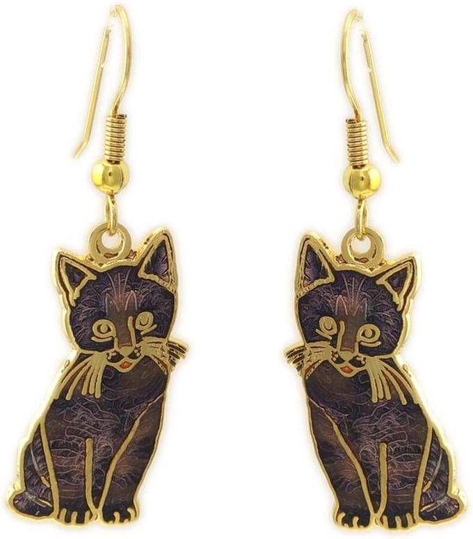 Behave Oorbellen hangers poes paars