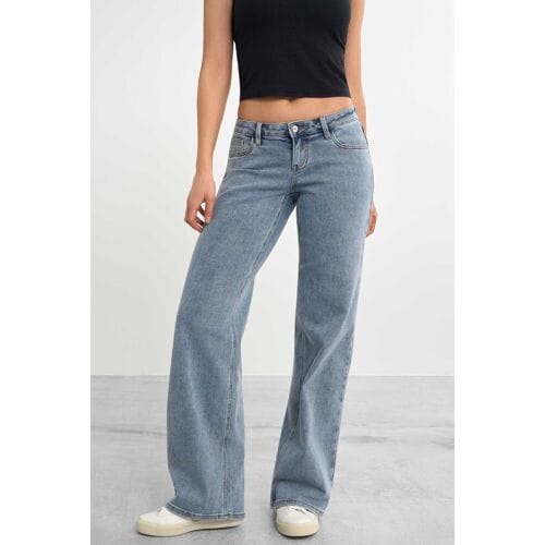 FAMME Low Waist Baggy Jeans Blue L