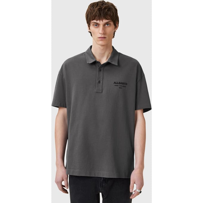 AllSaints Xander Ss Polo Gravestone Grey Größe: S | Poloshirts Outlet | Herren | Grau