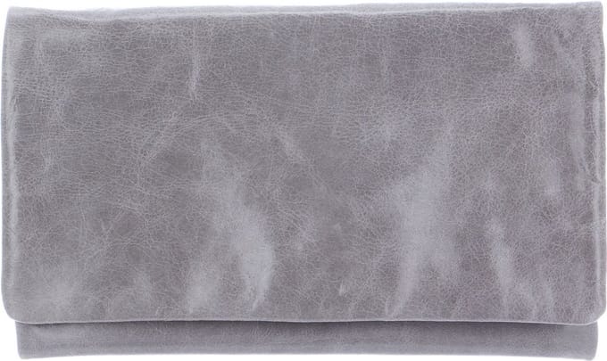 abro Leren Koppeling Avondtas Leather Athene Clutch Bag Grey Grijs