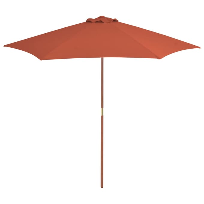 vidaXL - Parasol - met - houten - paal - 270 - cm - terracotta