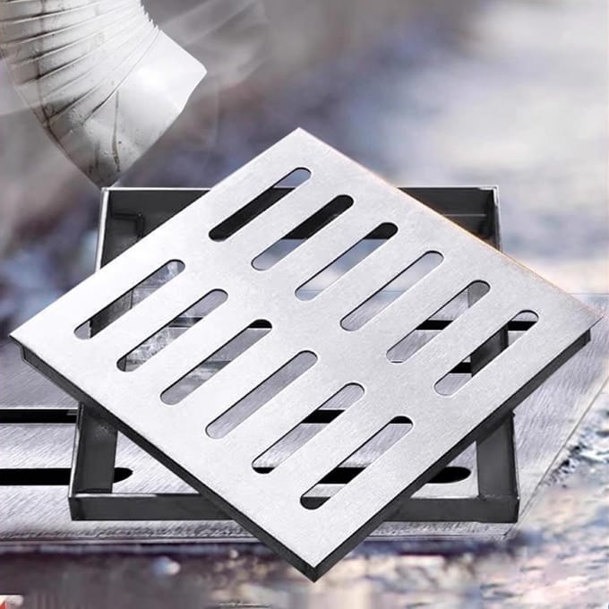 Afvoerrooster Vierkant - RVS Afvoerzeef - Efficiënte Drainage - Versterkte Constructie - Meerdere Maten - Zilver