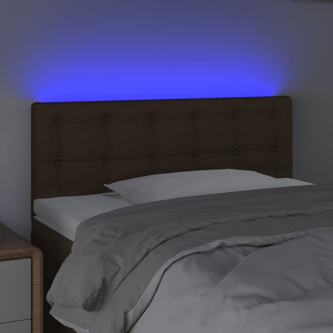 vidaXL - Hoofdbord - LED - 80x5x78/88 - cm - stof - donkerbruin