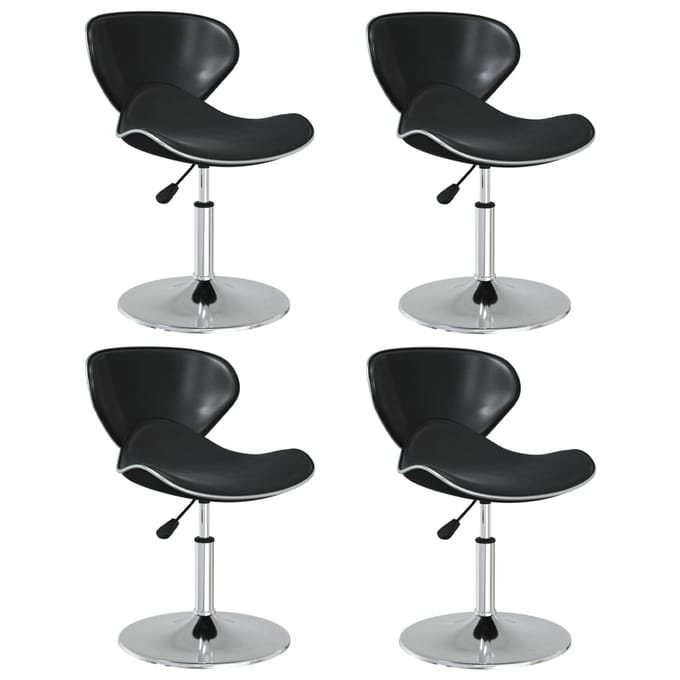 vidaXL - Eetkamerstoelen - 4 - st - kunstleer - zwart