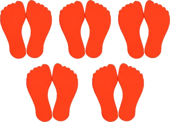 MDsport - Markeervoeten - 5 paar voetjes - Vloermarkering - Set van 5 - Rood