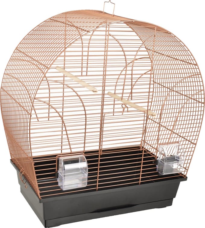 FLAMINGO Vogelkooi Saga 51x28x55 cm koperkleurig