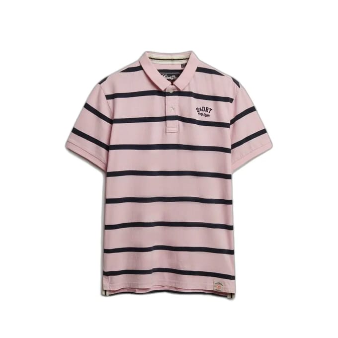 Superdry Vintage Stripe Korte Mouw Poloshirt Roze 2XL Man