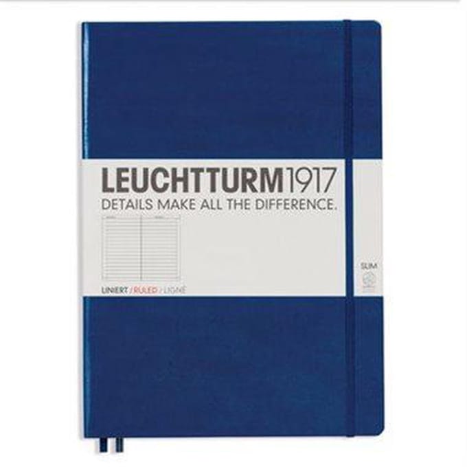 Leuchtturm1917 Notitieboek XL - Master Slim Gelinieerd - Navy Blue