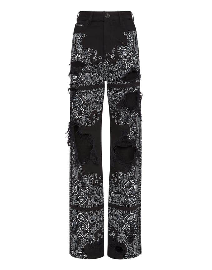 Jeans Met Wijde Pijpen Paisley