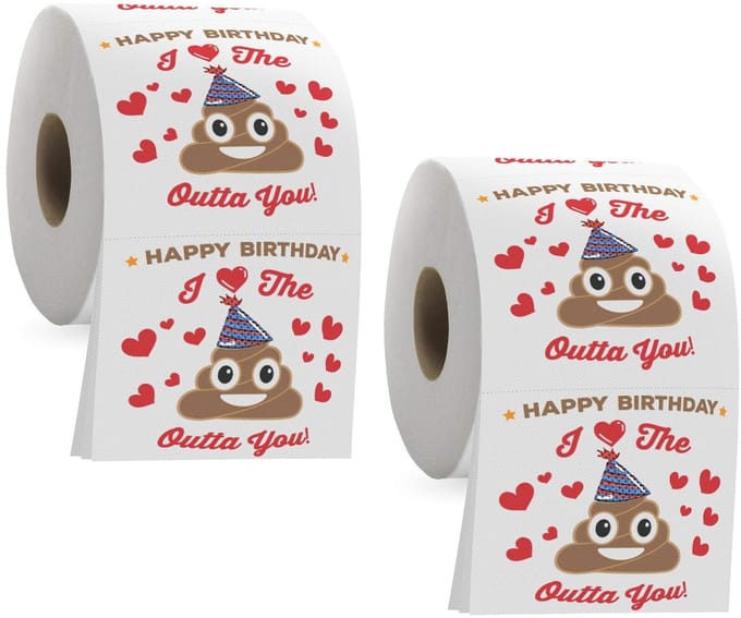 Dailygoods- Toiletpapier 2 Rollen - Humoristisch Poeppatroon