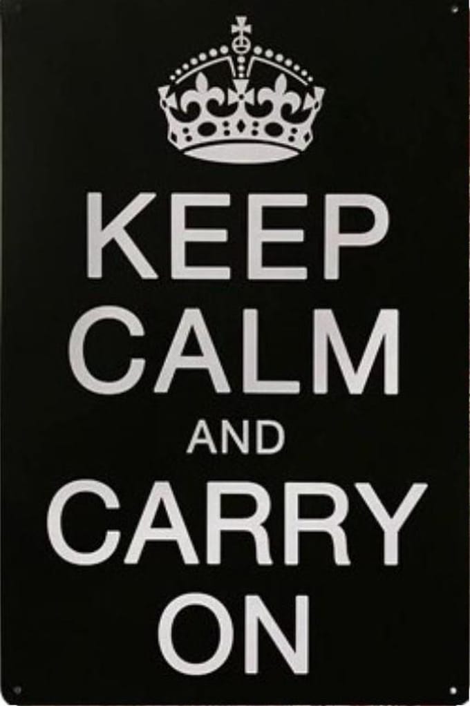 TH Commerce Decoratie Metalen Wandbord - Blijf Kalm - Ga Door - Keep Calm