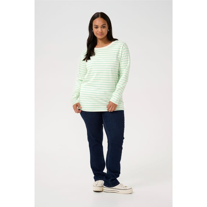 Dames-T-shirt met lange mouwen KAFFE Curve Winni