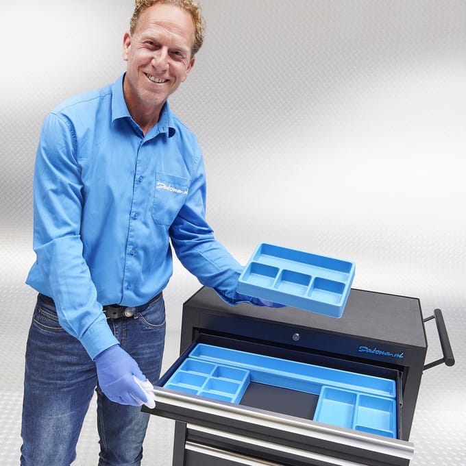 Datona® Vakverdeling met 4 compartimenten - 25 stuks - Blauw