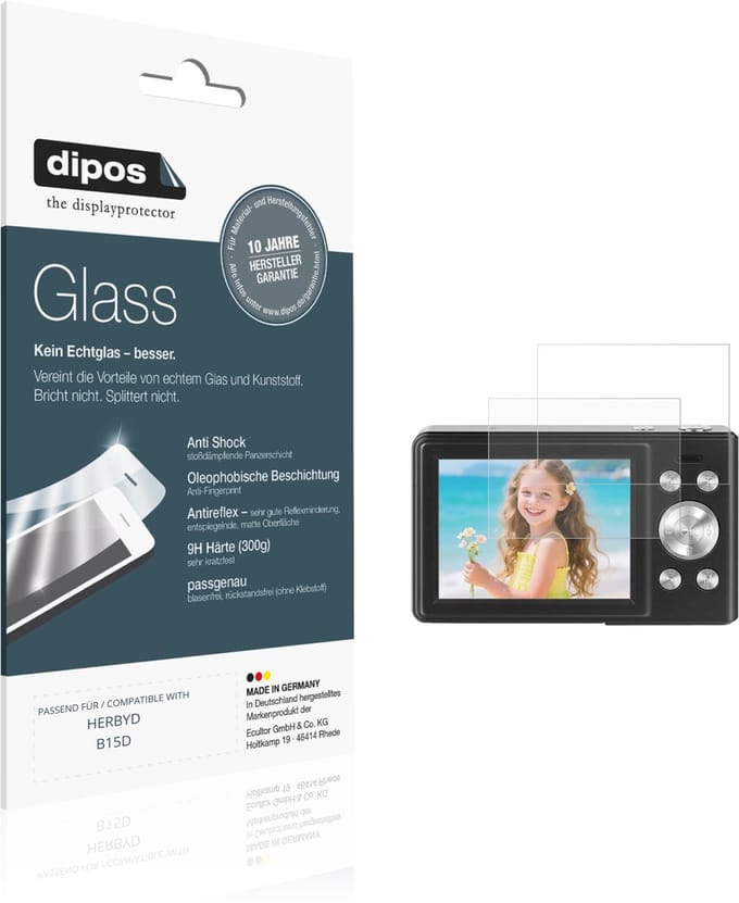 dipos – 2x Matte Pantserfolie geschikt voor HERBYD B15D | 9H Screenprotector