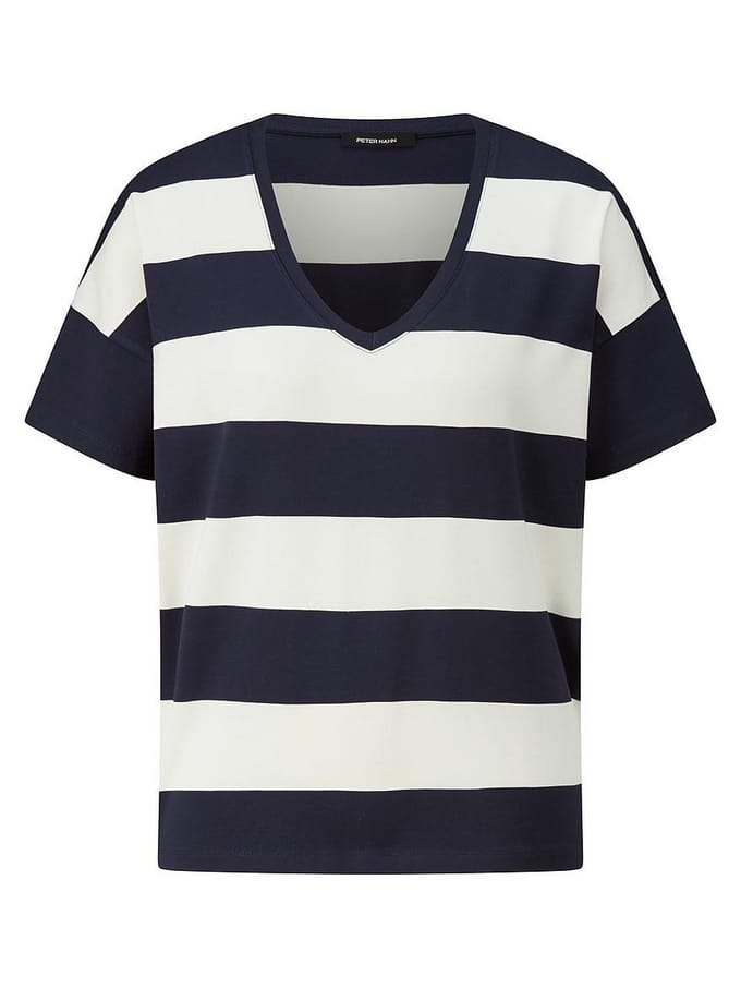 Shirt V-hals Van Peter Hahn blauw