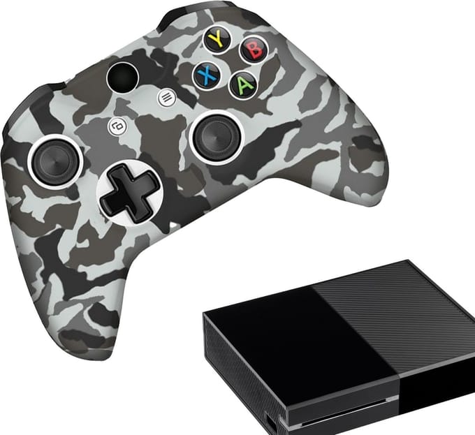 Gadgetpoint - Hoesjes & Skins voor Xbox One - Performance Gaming Case - Soft Grip Covers - Anti-Slip Controller Accessoires - Camo - Grijs