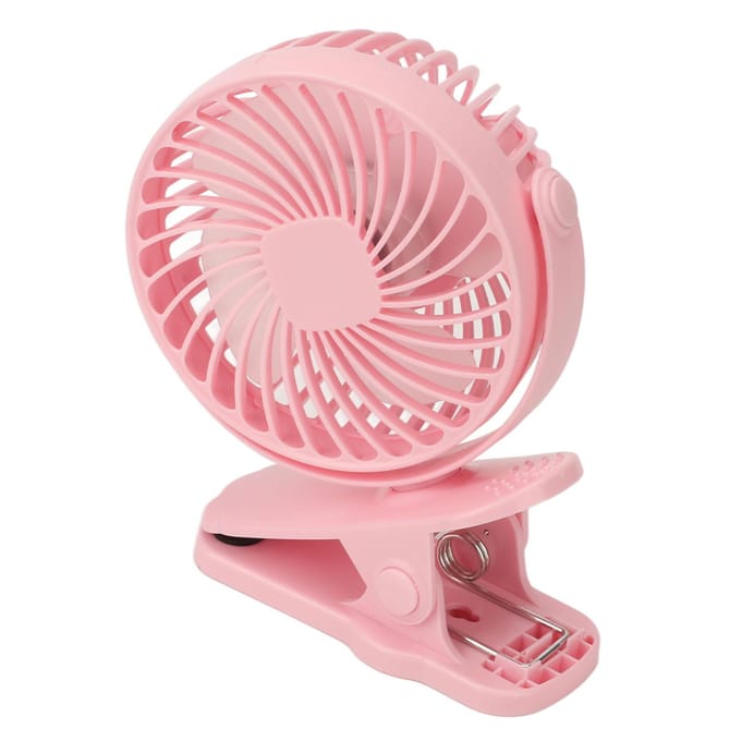 Klemventilator ABS 720 Graden 3 Snelheden Geruisloos USB Batterijgevoed Mini Ventilator voor Bureau Kantoor pink