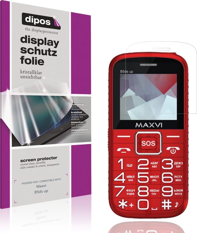 dipos – 4x Beschermfolie geschikt voor Maxvi B5ds up | Krasbestendige & heldere Screenprotector Ultra-Thin
