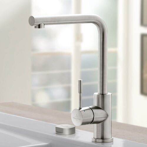 Villeroy & Boch Modern Steel Single Lever Kitchen Faucet 966801LC