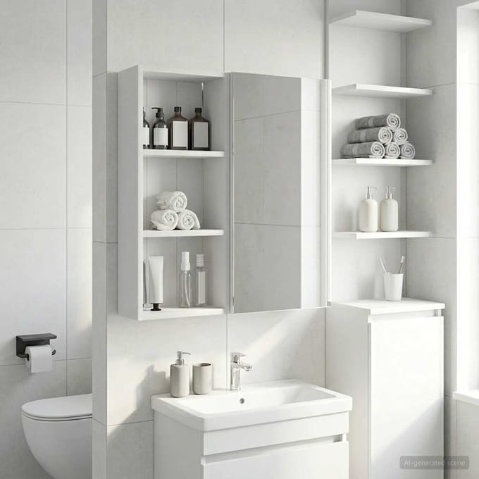 vidaXL - Badkamer - wandkast - Wit - 30 - x - 14 - x - 70 - cm - Geconstrueerd - hout