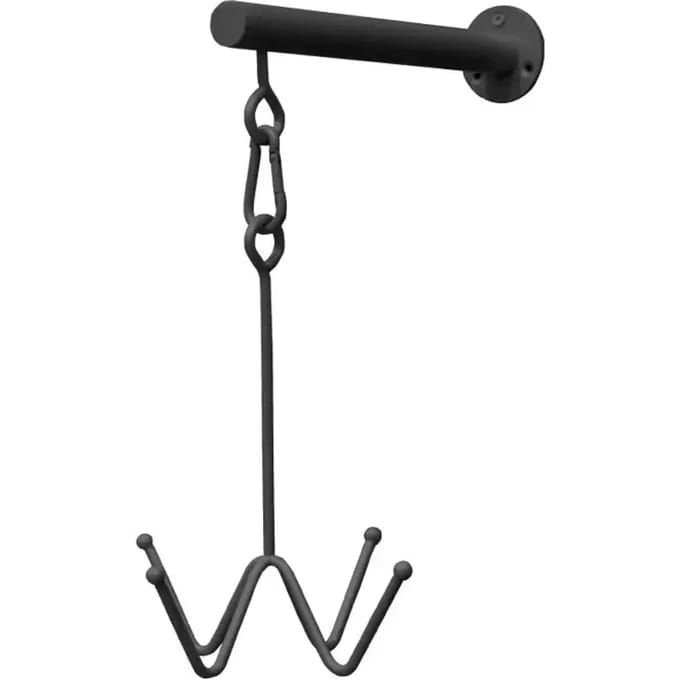 Grooming Deluxe - Bridle Hook 4 prong with wall attachment black