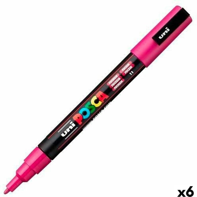 Posca Stiften PC-3M Fine Tip - verfstiften - Felroze - 6 stuks