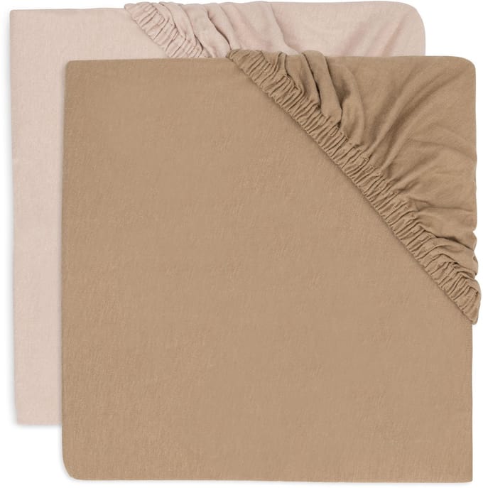 Jollein Hoeslaken Jersey 40/50x80/90cm Wild Rose/Biscuit (2pack)