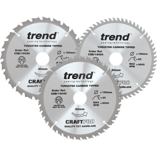 Trend cirkelzaagbladen set 190x30x2,6mm (3 Stuks)