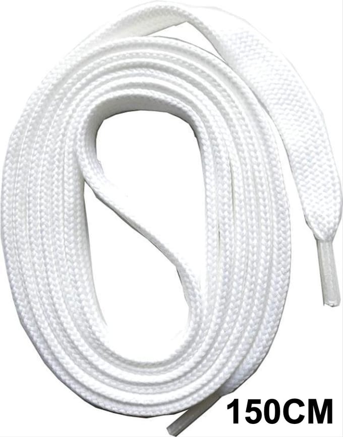 Go Go Gadget - Schoenveters - 8mm x 150cm - Platte veters - Wit