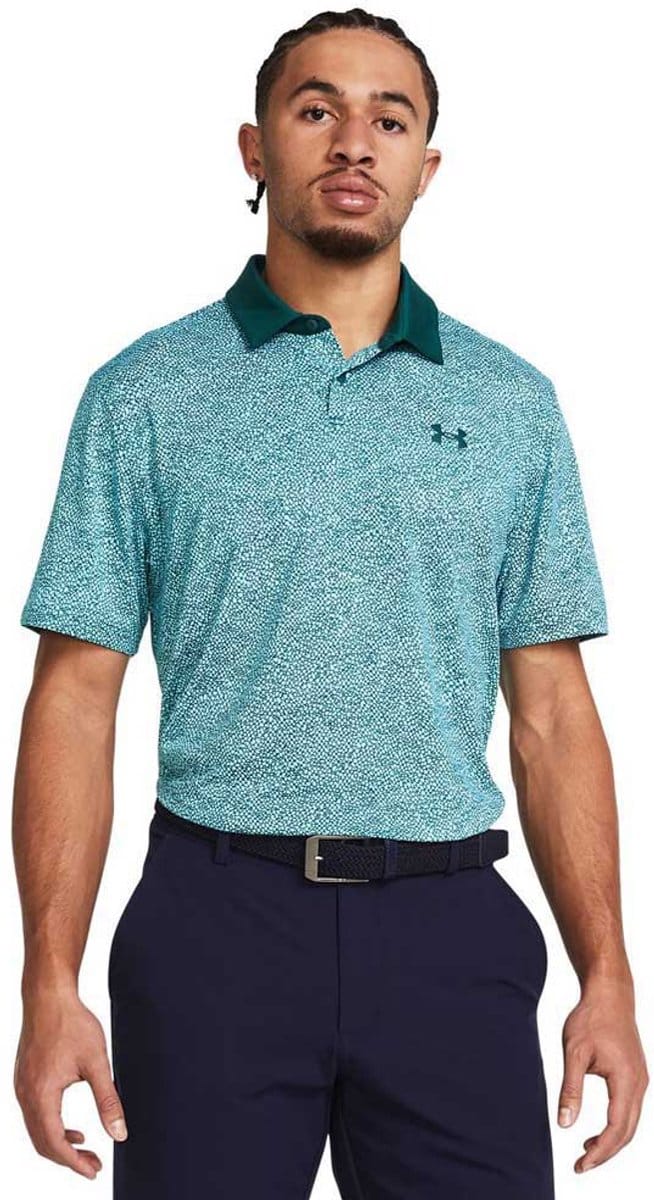 Under Armour Golf Tee To Green Printed Korte Mouw Poloshirt Blauw S Man