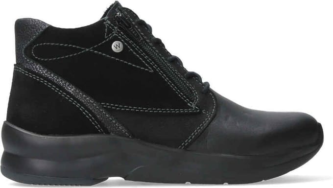 Wolky Dames Veterschoen Glacier - 0589190-001 Zwart - Maat 38