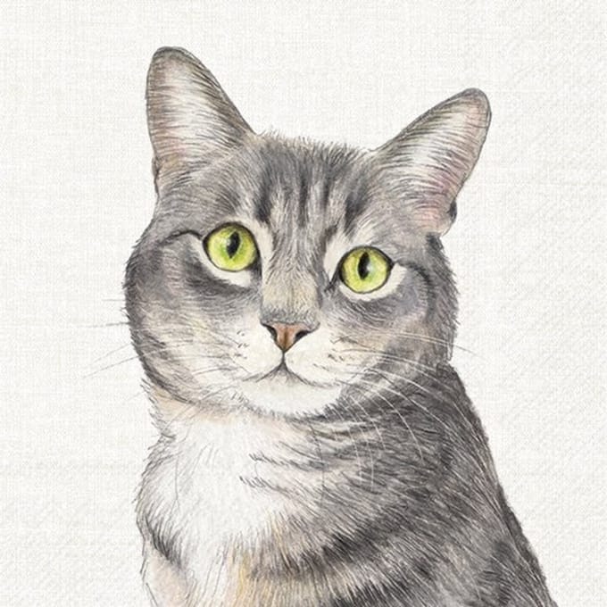Lunch servetten - Farm cat cream