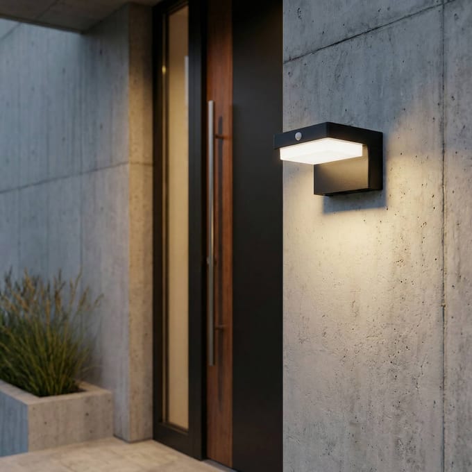 Lindby - solar buitenlamp - 1licht - Aluminium, polycarbonaat - H: 8 cm - zwart, wit - Inclusief lichtbron