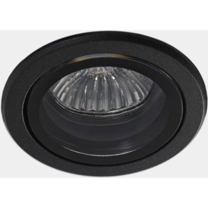 LEDS-C4 Eko inbouwspot, zwart, Ø 7,5 cm, aluminium