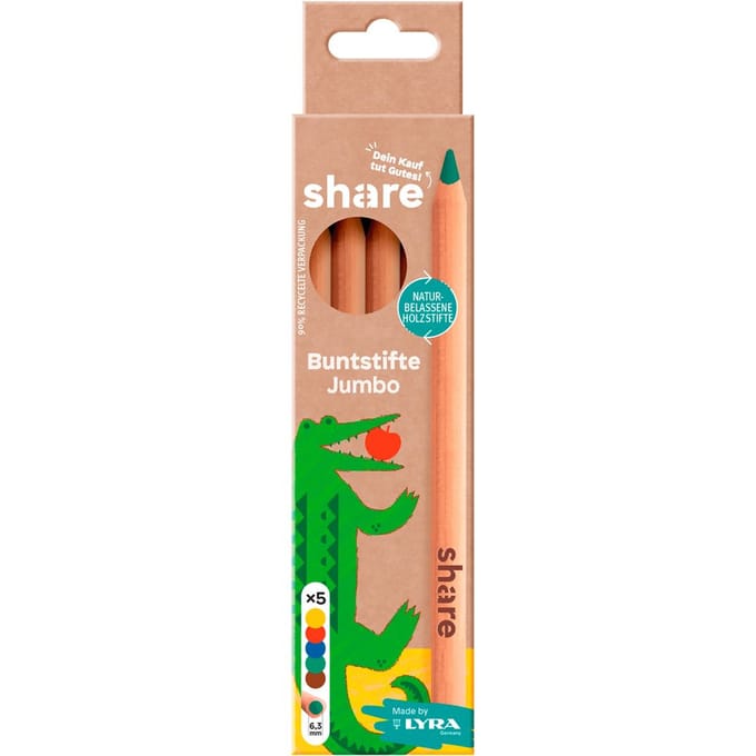 share Kleurpotloden Jumbo, set van 5