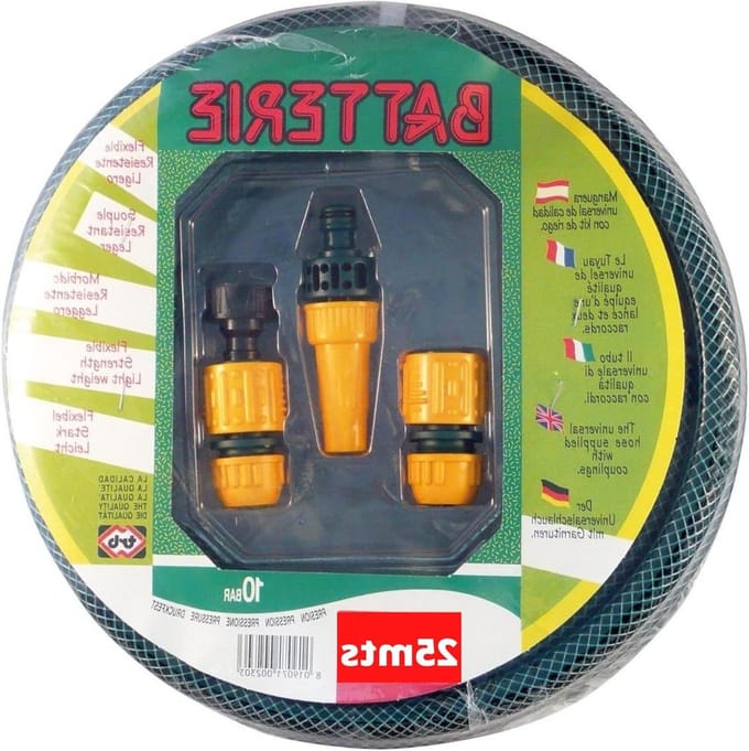 Tuinslang Set - Waterslang - Tuin Besproeien - Algen Bescherming - 25 Meter 15mm - Groen