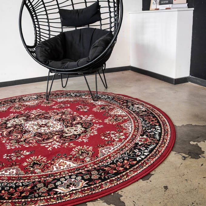 Rond vintage vloerkleed Nain Perzisch Rood - Rond 160 Ø - (M)