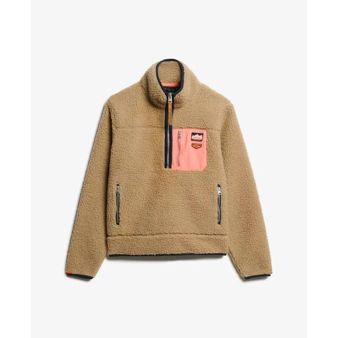 Superdry - Vintage retro fleecetrui met halve rits - Dames - Truien